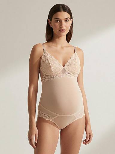 High-Key Minimalist Maternity Lingerie Portrait