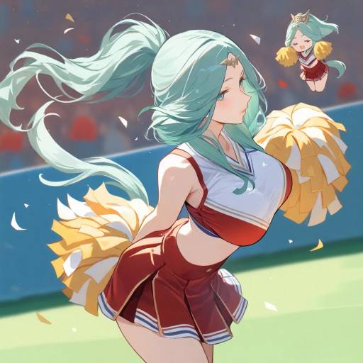 Dynamic Cheerleader in Action