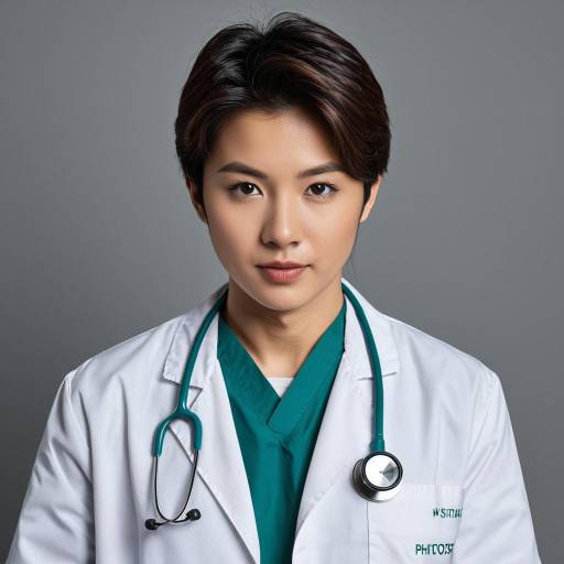 Asian Male Doctor in Lab Coat with Stethoscope
