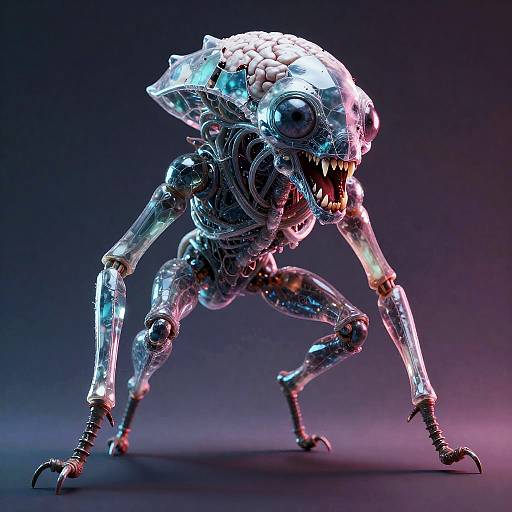 Crystalline Insectoid Colossus with Neural Filaments