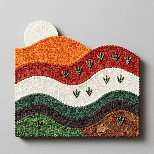 Encaustic Resin Abstract Landscape Sculpture