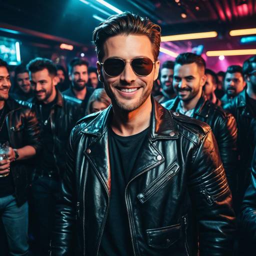 Charismatic Smuggler in Cyberpunk Nightclub