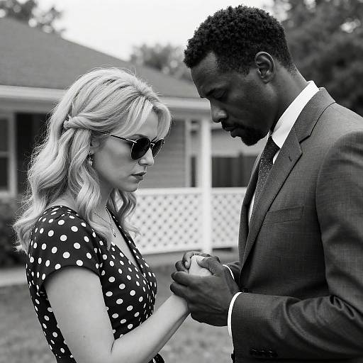 Intense Connection in Black and White