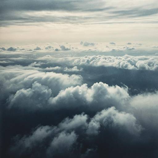 Aerial View of Misty Dramatic Clouds