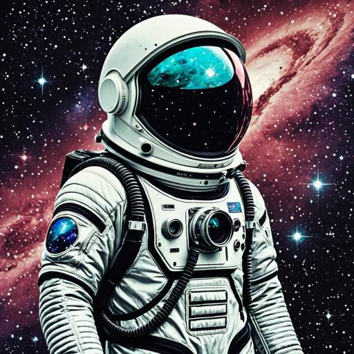 Astronaut in Space Suit with Galaxy Background
