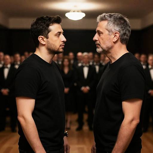 Dynamic Portrait of Two Men in Contrast