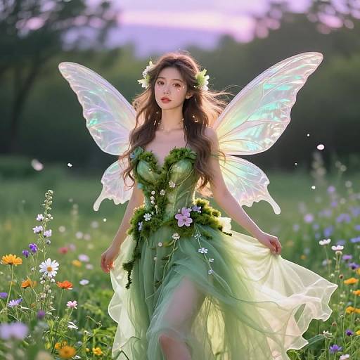 Enchanting Fairy in Meadow Glow