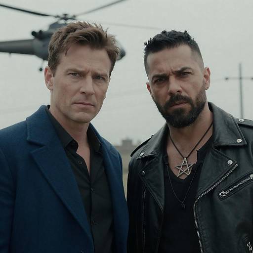 Intense Portrait of Two Men Outdoors