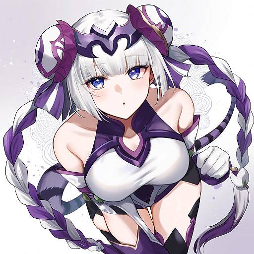 Illustration of Haku (p&d), puzzle & dragons in the style of Mimoto (aszxdfcv)