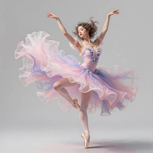 Elegant Ballerina in Pastel Tutu Dance