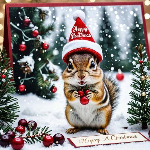 Christmas Chipmunk Holiday Card