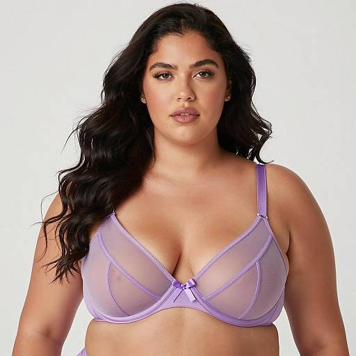 Elegant Plus-Size Woman in Purple Bra