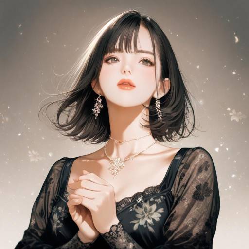 Elegant Portrait of Miyashita Ai in Black Dress