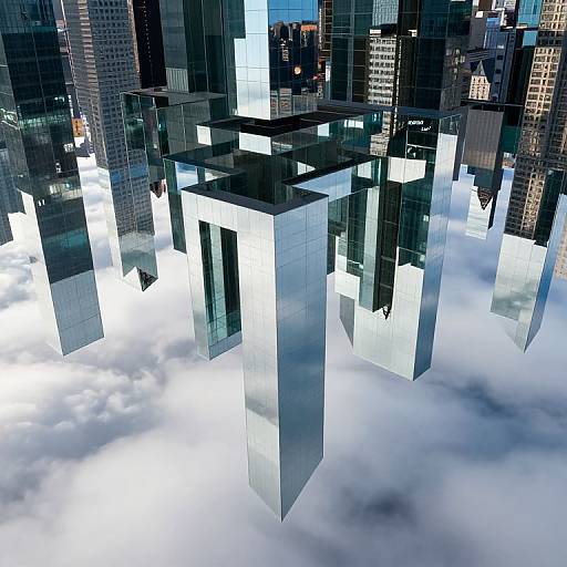 Floating Mirrors Labyrinth Above Clouds