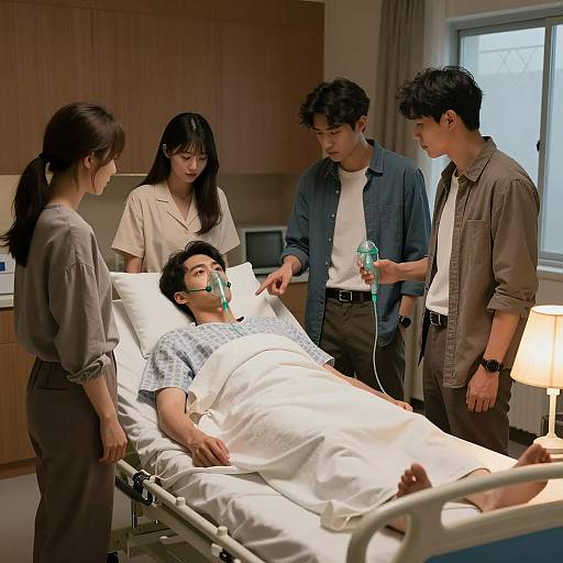 Intense Scene in a Dimly Lit Room