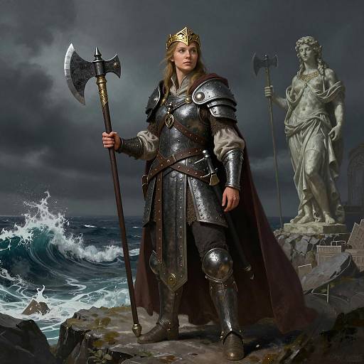 Regal Dwarven Queen-Warrior Illustration