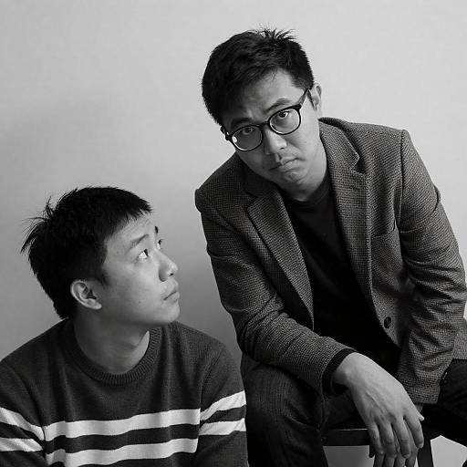 Intense Black-and-White Portrait of Two Men