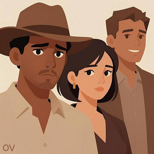 Warm Toned Digital Trio Illustration