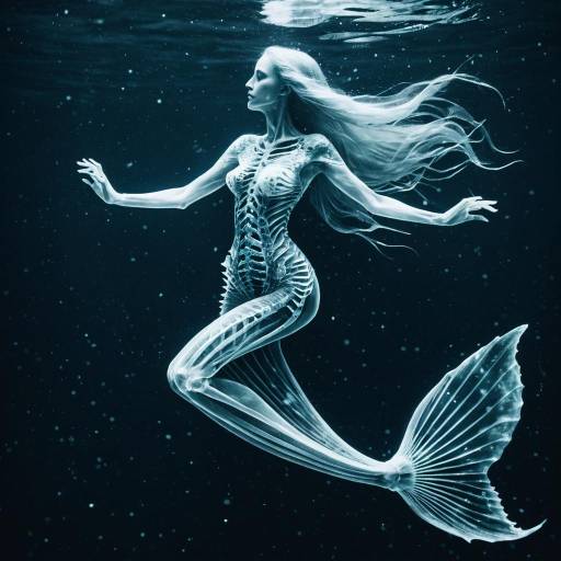 X-Ray Ghostly Mermaid Illustration