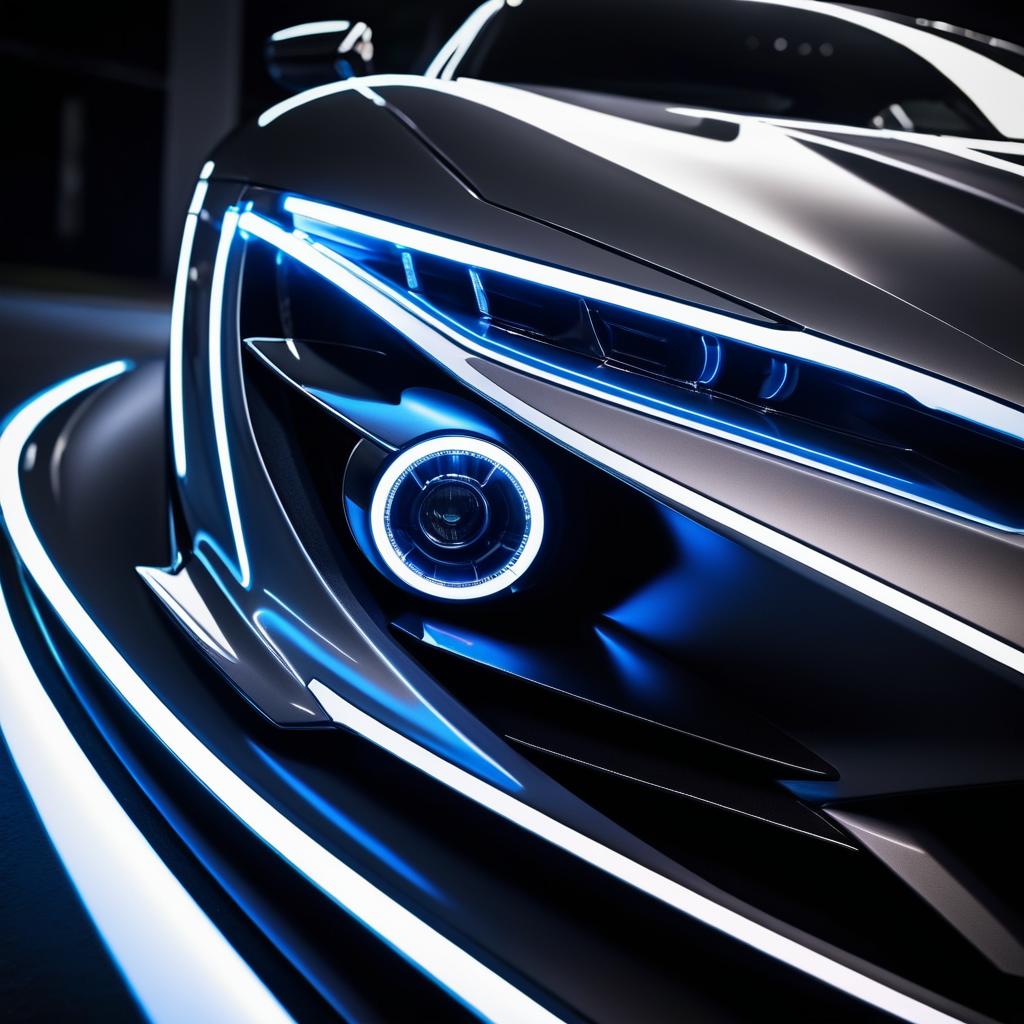 Stunning Close-Up of Sports Car Headlight