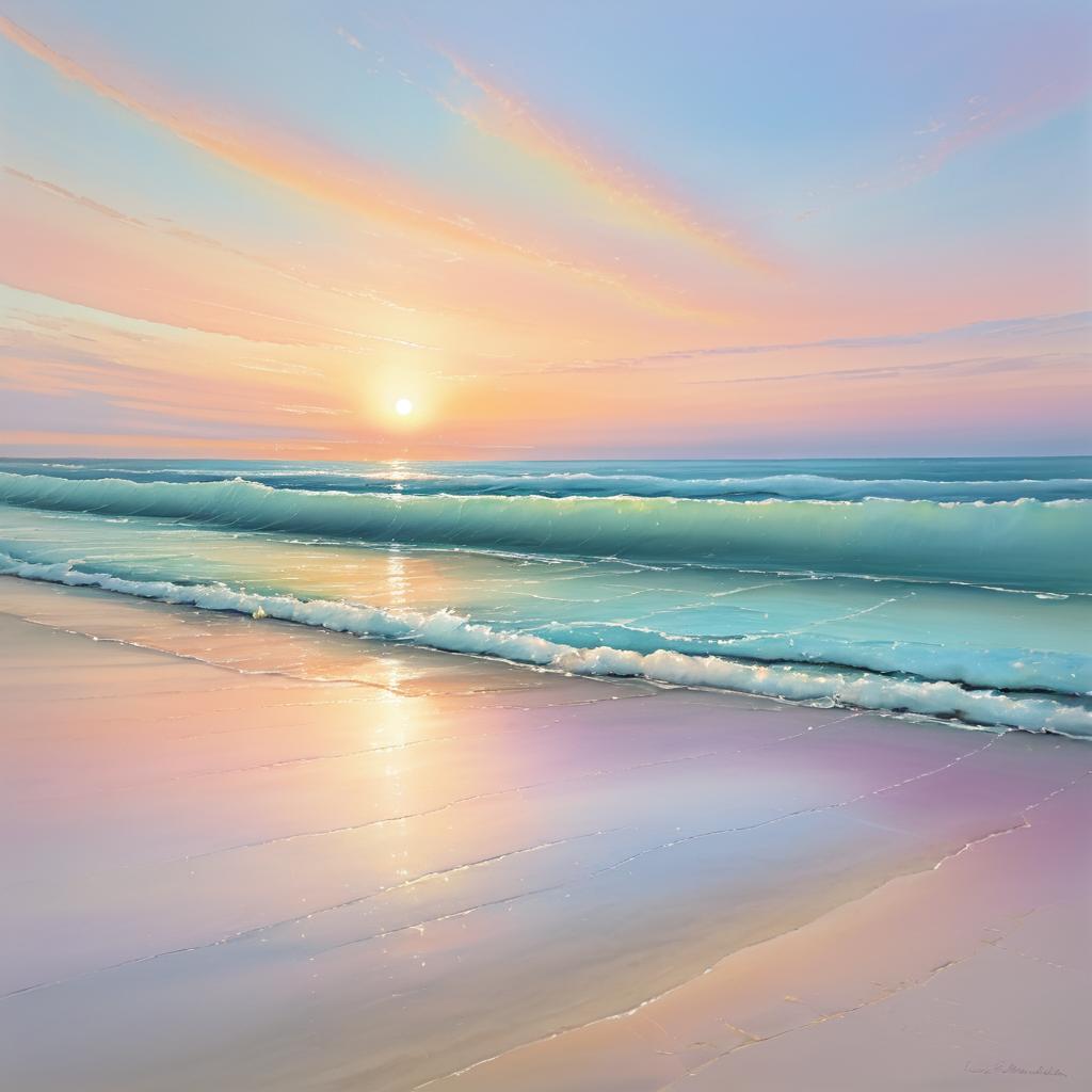 Serene Sunset Over a Tranquil Beach