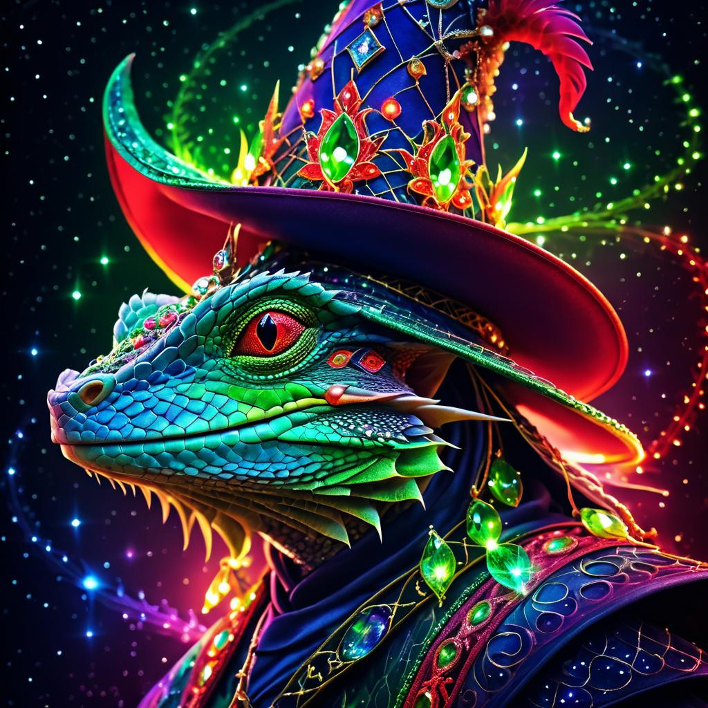 Mystical Lizard Wizard Portrait in Fantasy