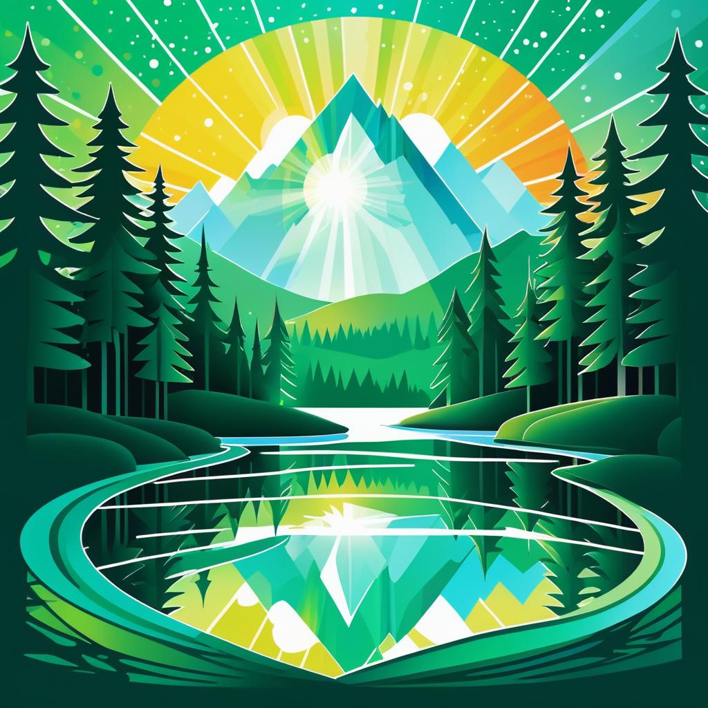 Serene Mountain Scene Fill Flash Design