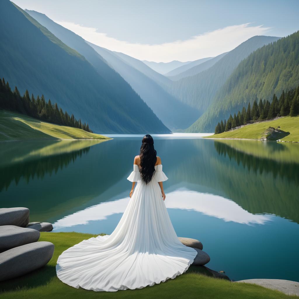 Serene Woman by Majestic Lake