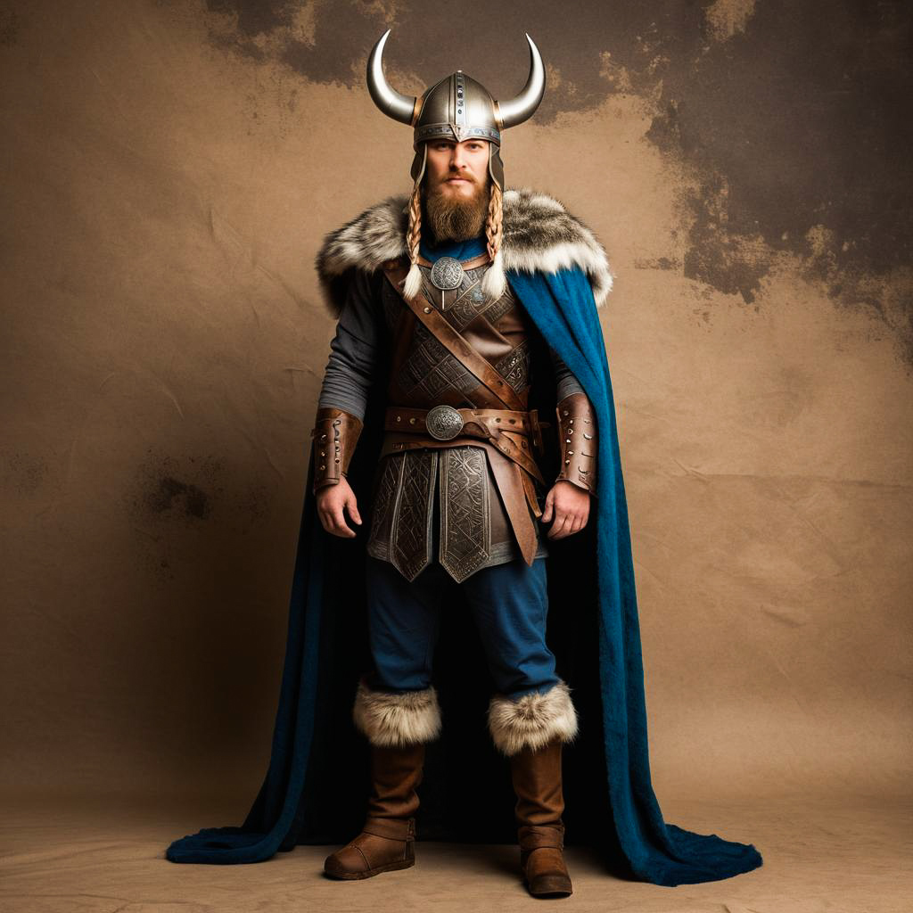 Viking Warrior with Smirk and Cloak