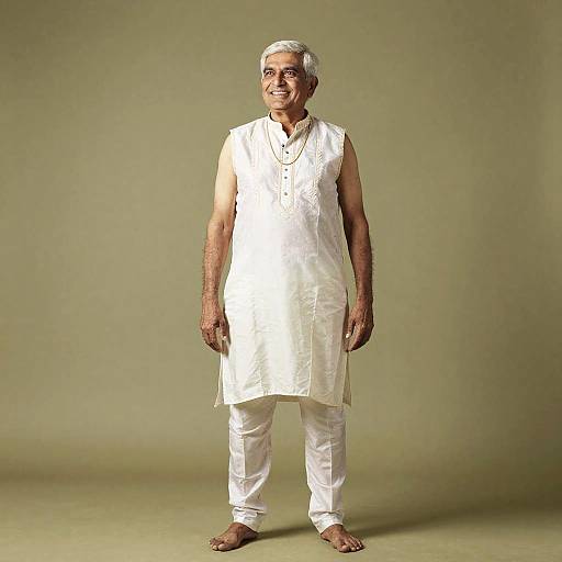 Joyful Elder Man in Traditional Attire