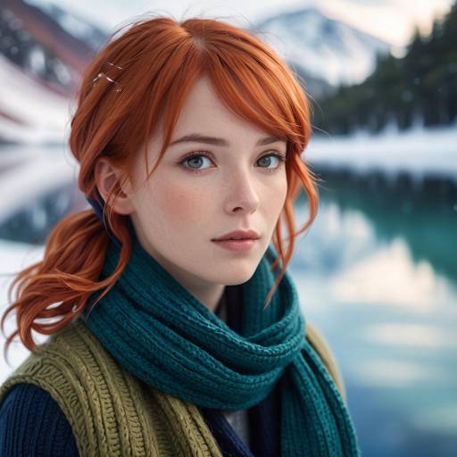 Moody Portrait of a Freckled Woman