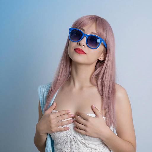 Young Woman with Pastel Pink Hair