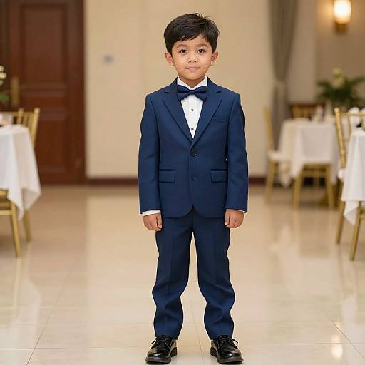 Boy in Blue Suit Party Outfit
