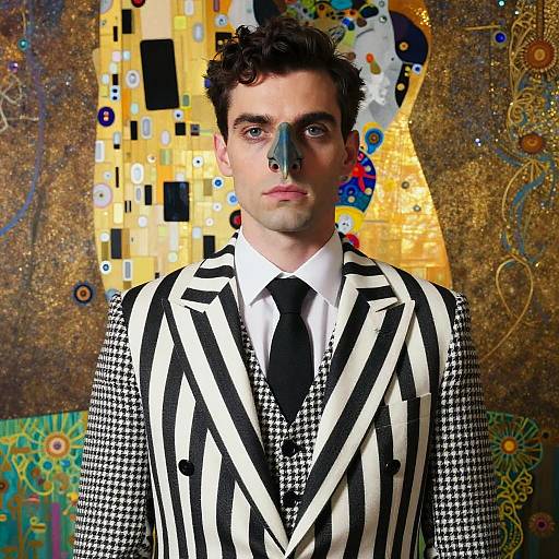 Bird-Faced Gentleman in Klimt Suit