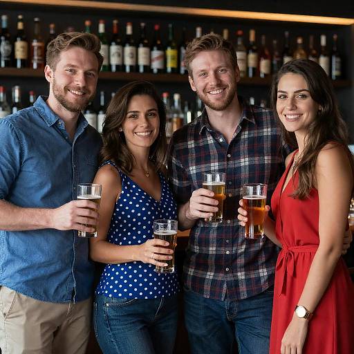 Fun Night Out with Friends at Bar