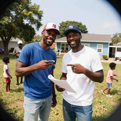 Cheerful Moments in a Sunny Backyard