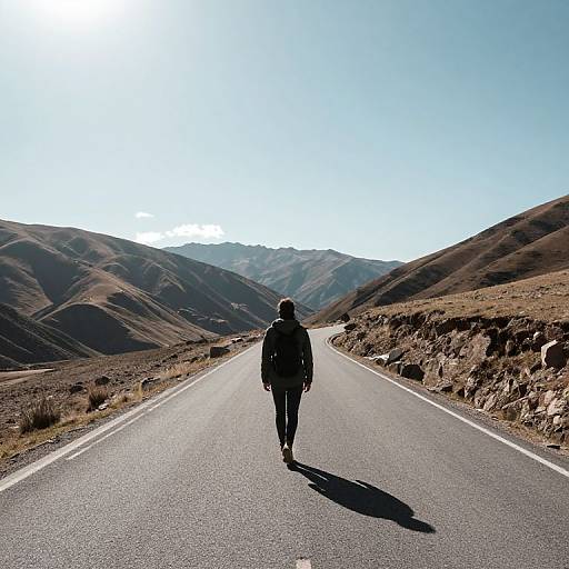 Solitary Journey Through Mountainous Landscape