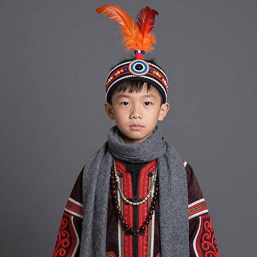 Young Boy in Traditional Festival Attire
