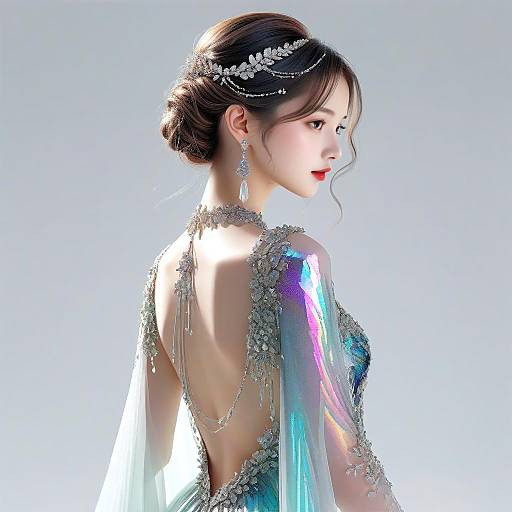 Elegant Woman in Evening Dress