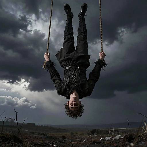 Upside Down Hanged Man Gothic Scene