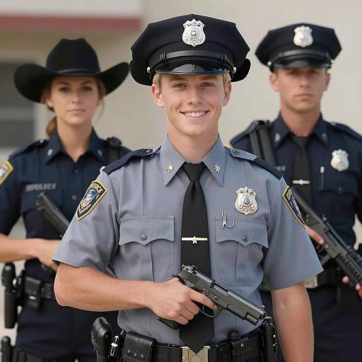 Realistic Police Officer Portrait with Attitude