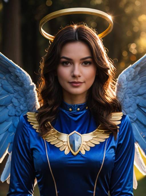 Close-Up of Blue Angel Wings Costume