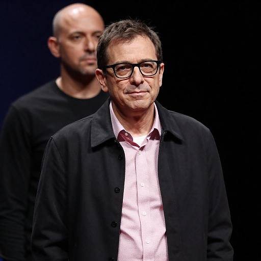 Low-Key Portrait of Man in Glasses