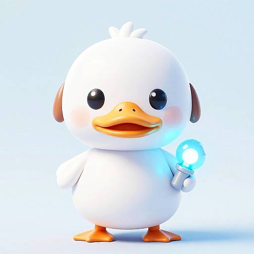 Cute Cartoon Rubber Duck with Light