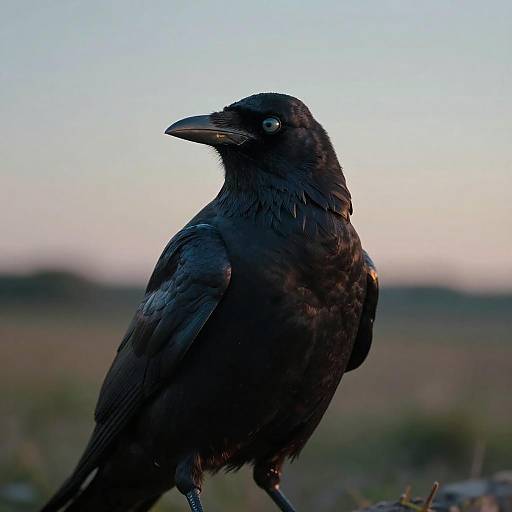 Portrait of a Raven at Dusk
