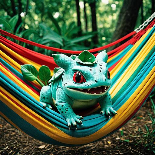 Bulbasaur on Colorful Hammock