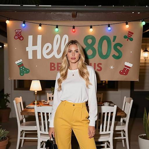 Festive 80's Themed Outdoor Scene