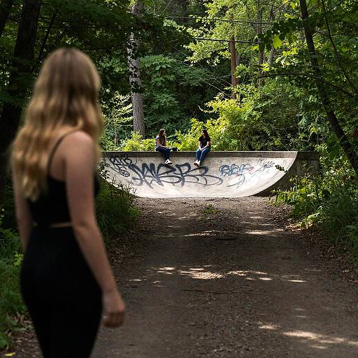 Serene Forest Scene with Engaging Activity