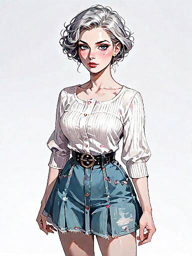 Stylish woman in casual chic outfit