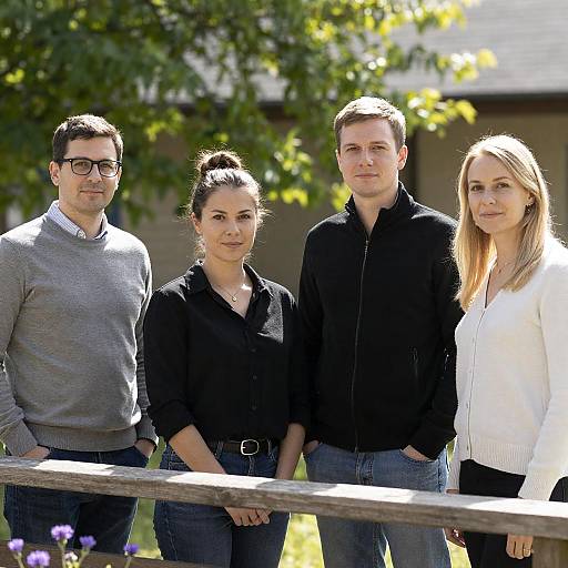 Sunlit Outdoor Portrait of Four Friends